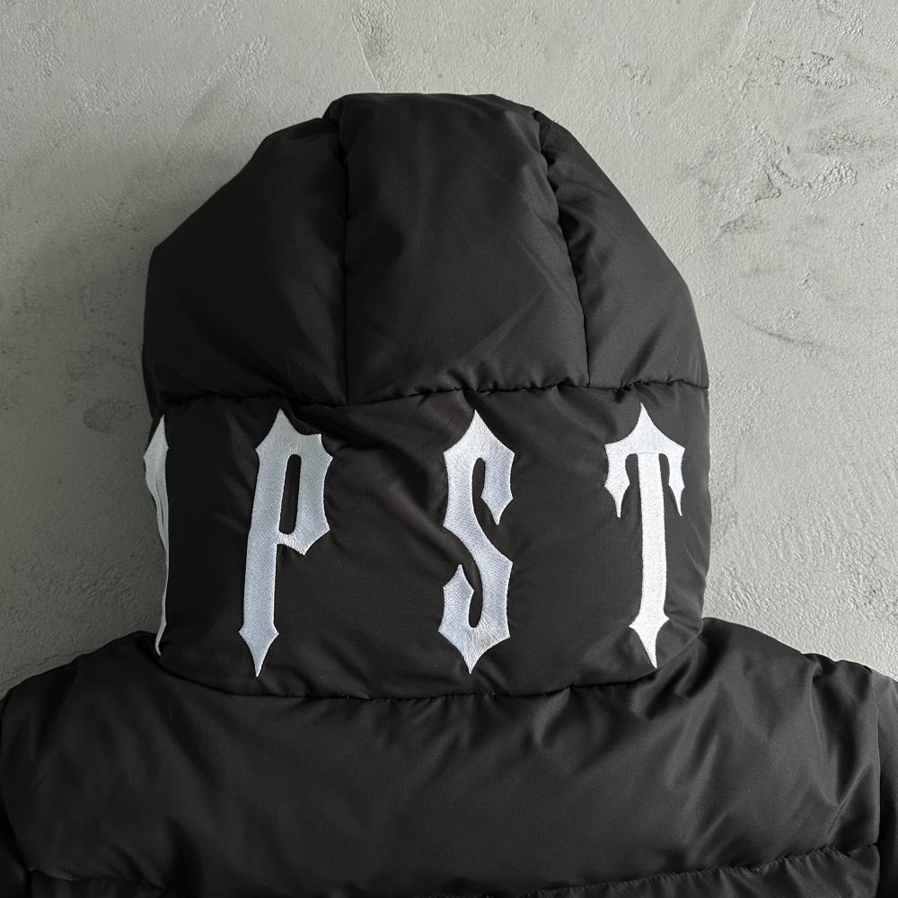 Trapstar Irongate Collar Puffer Jacket - Black/White Ironleague