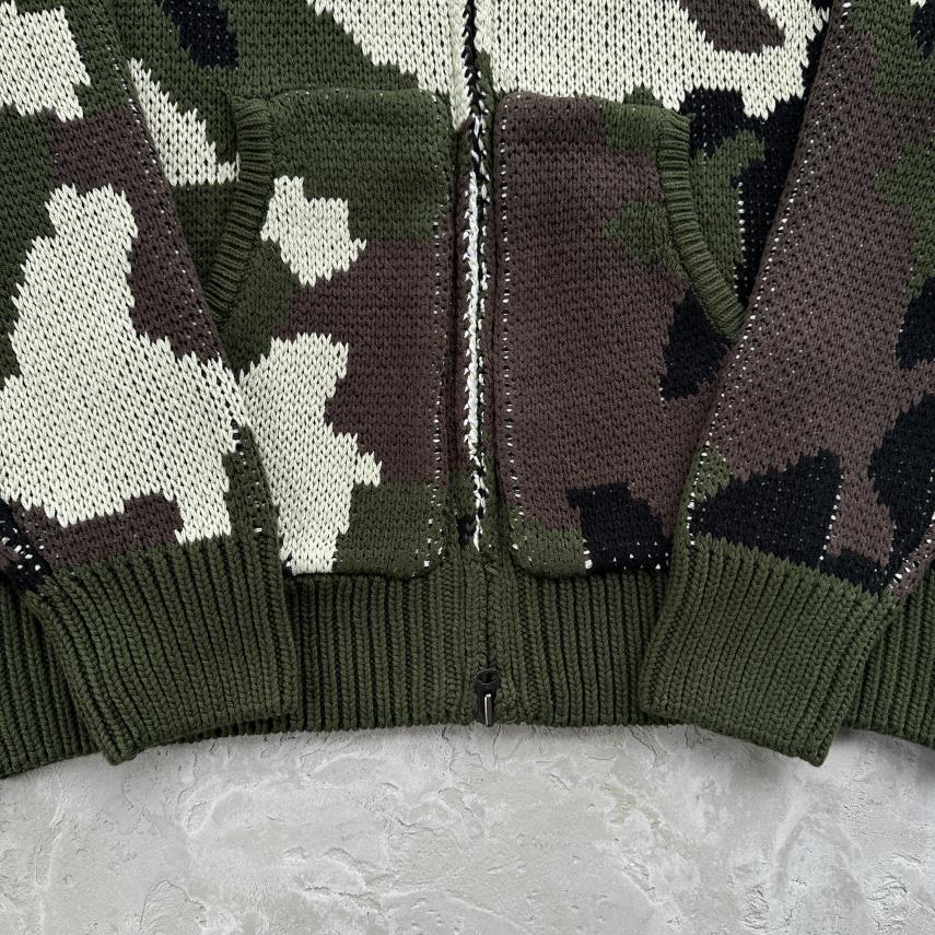 Corteiz Alcatraz Heavy Knit Zip Hoodie - Camo Ironleague