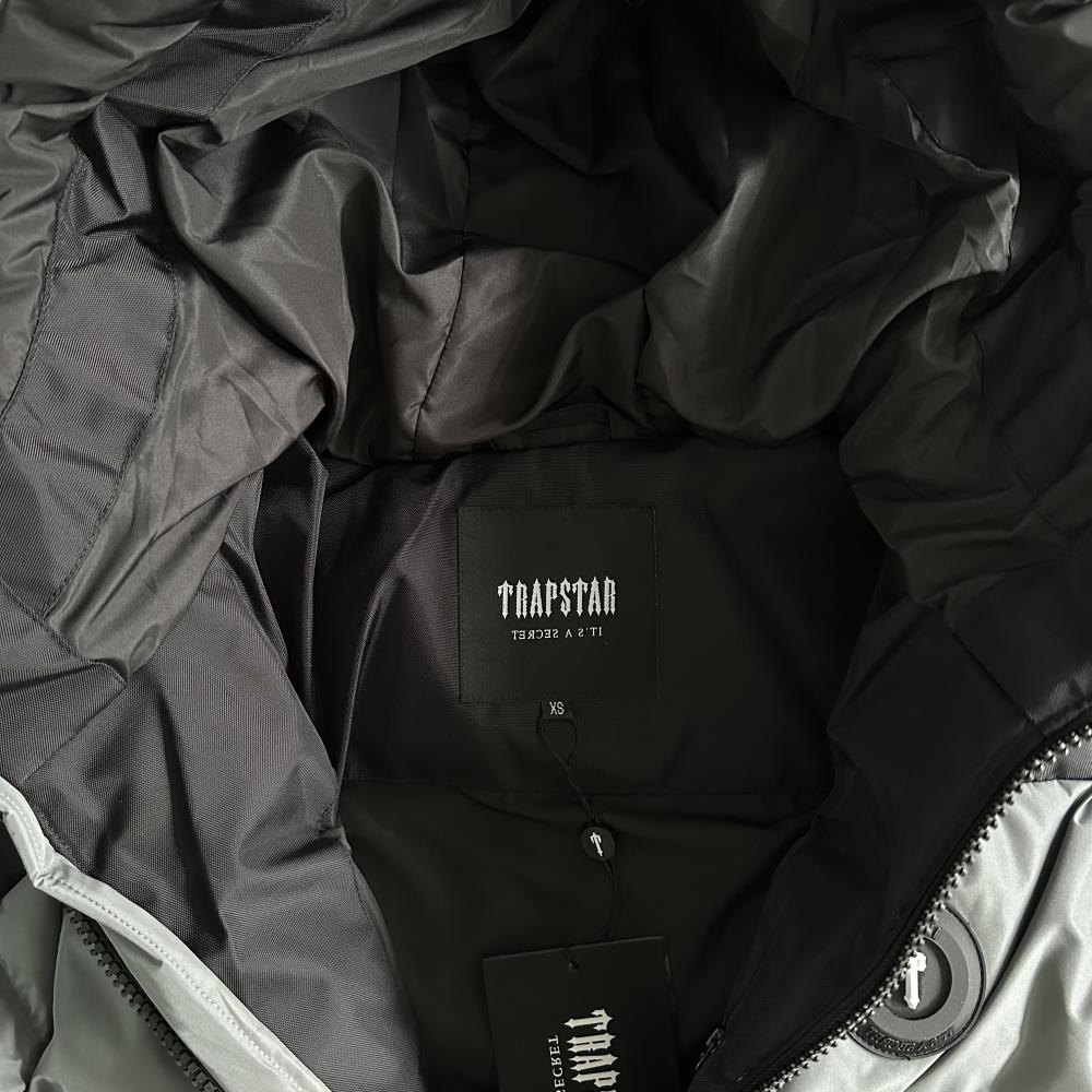 Trapstar Decoded Puffer Jacket - Grey/Black Ironleague