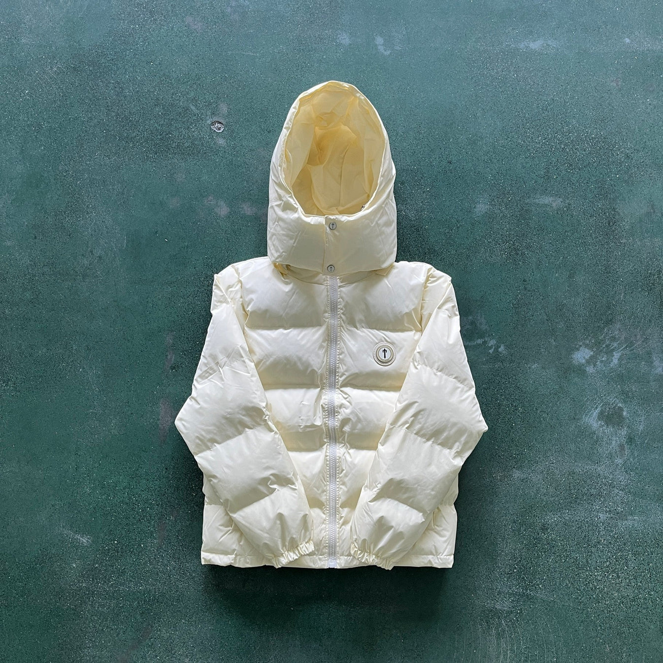 Trapstar Detachable Hooded Puffer Jacket - Cream Ironleague