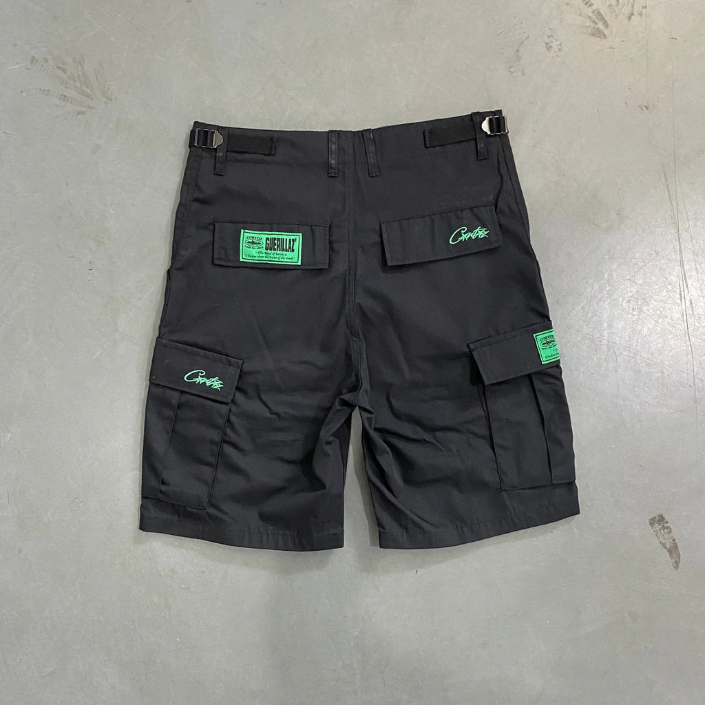 Corteiz Mula Guerrillaz Shorts - Black/Green Ironleague