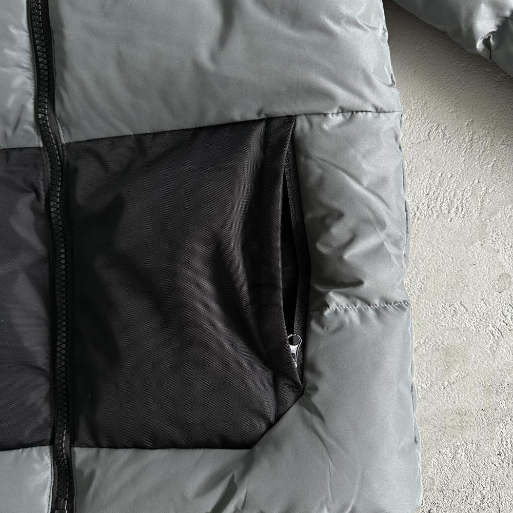 Trapstar Decoded Puffer Jacket - Grey/Black Ironleague