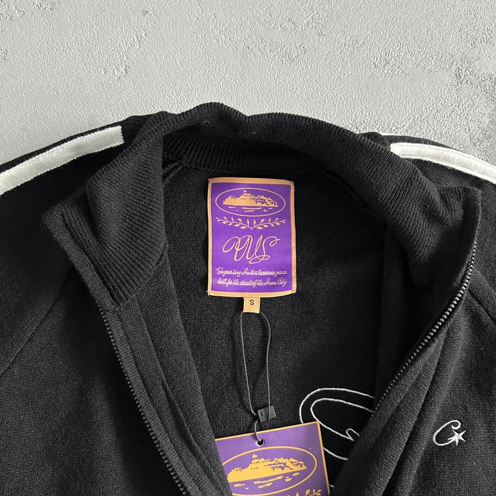 Corteiz Knit Zip-Up Fleece - Black Ironleague