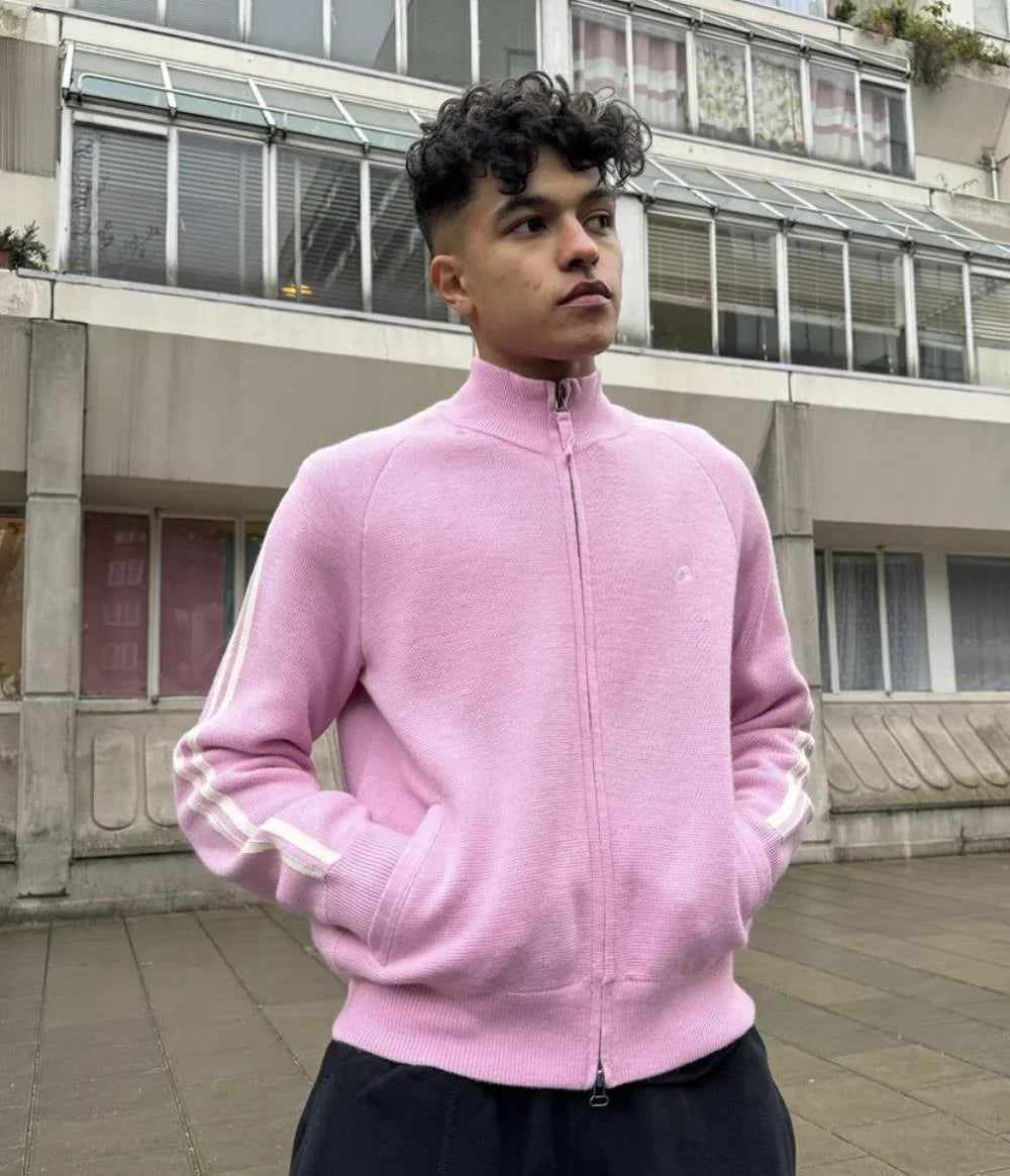 Corteiz Knit Zip-Up Fleece - Pink Ironleague