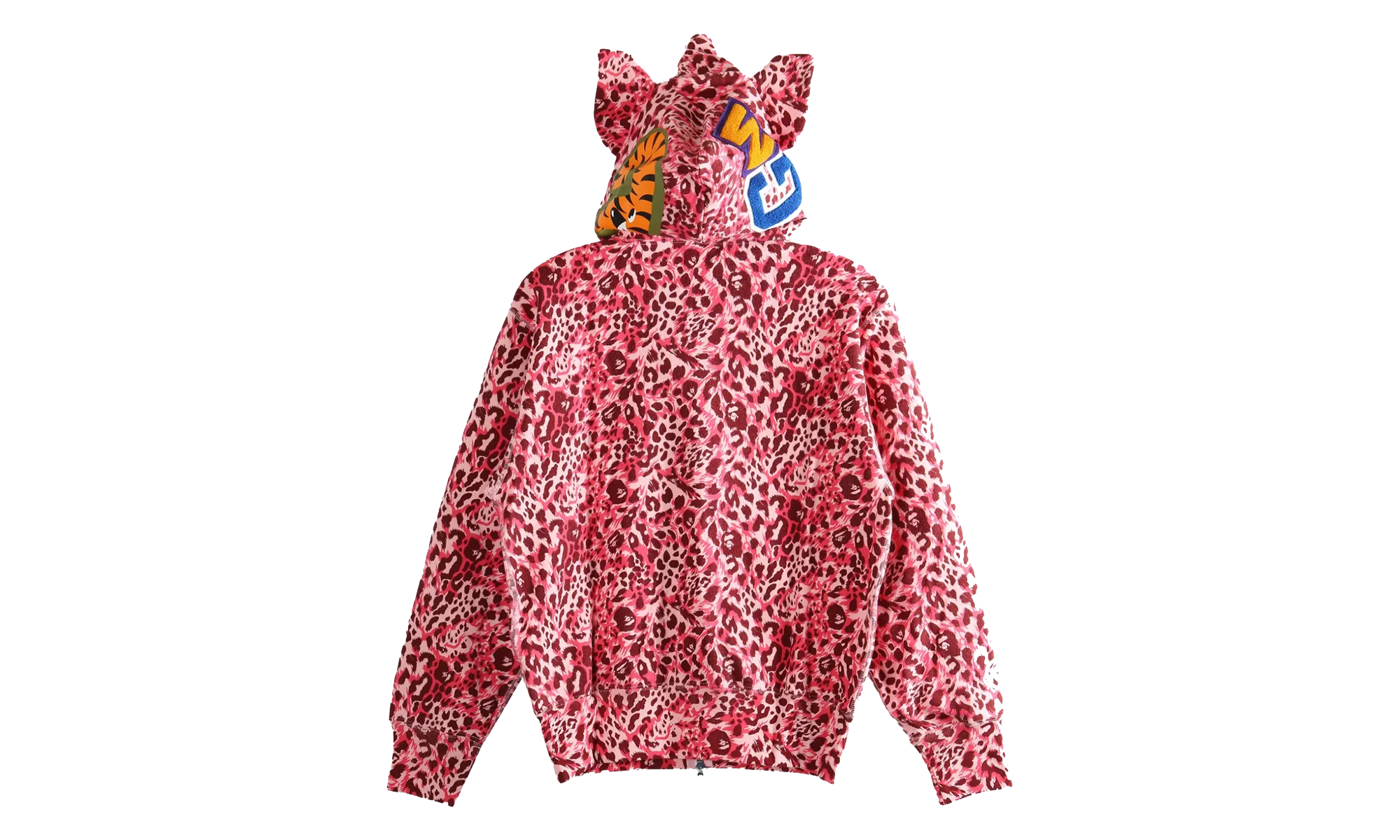 BAPE Wild Leopard Pattern Milo Shark Full Zip Hoodie WMNS Pink Camo 2L80215001 PNK