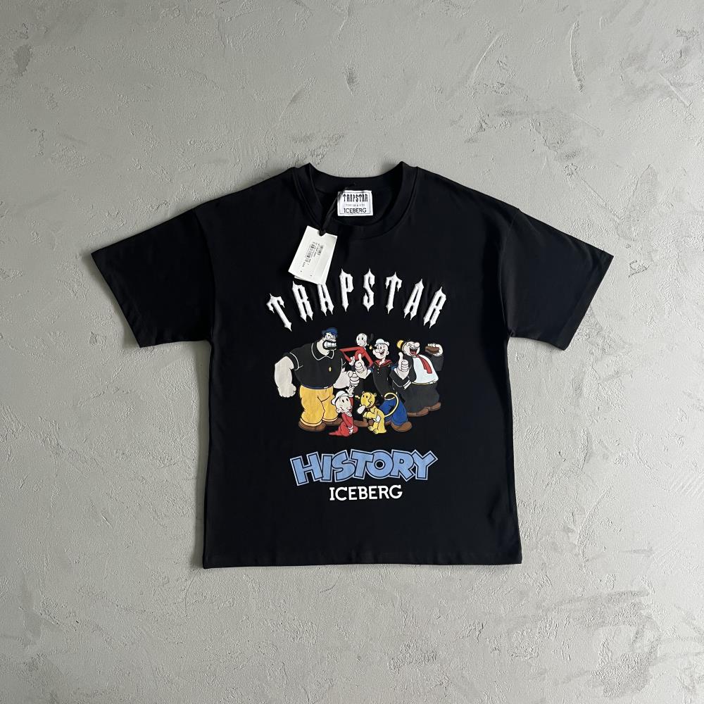 Trapstar Iceberg Popeye Printed T-Shirt - Black/White Ironleague