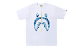 BAPE ABC Camo Gold Zip Shark Tee White / Blue 1I30 110 008 WHITE BLUE