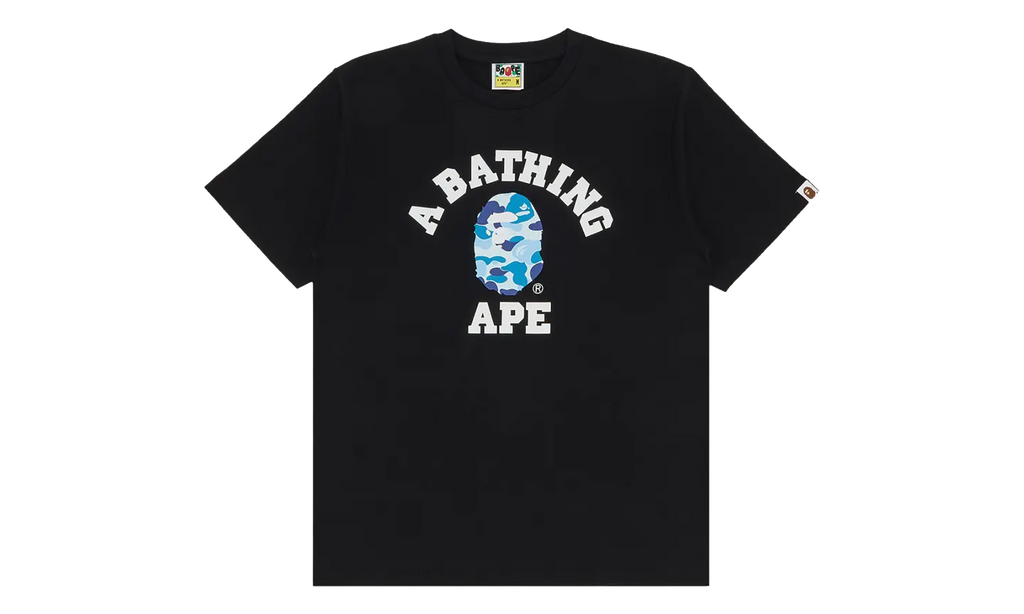BAPE ABC Camo College Tee Black / Blue 1J30 110 005 BLACK BLUE