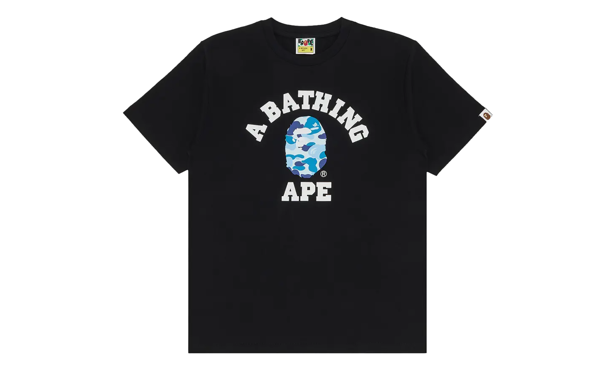 BAPE ABC Camo College Tee Black / Blue 1J30 110 005 BLACK BLUE