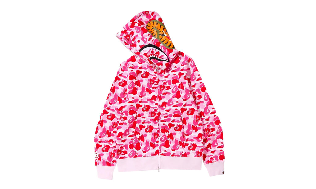BAPE ABC Camo Shark Full Zip Hoodie Pink 1J30 115 007 PINK