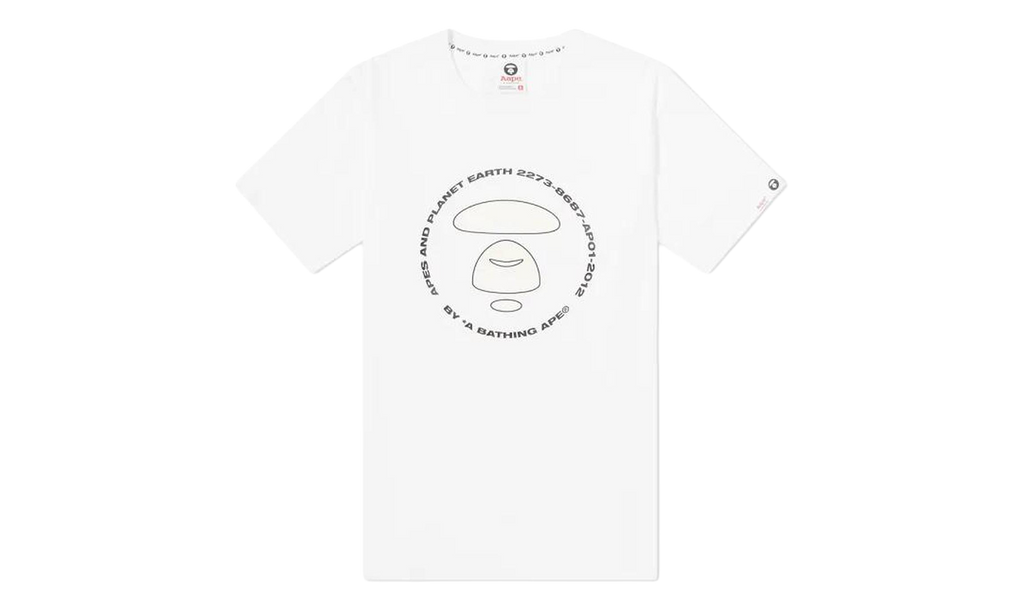 BAPE AAPE Planet Earth Logo T-Shirt White BZNLT63GL