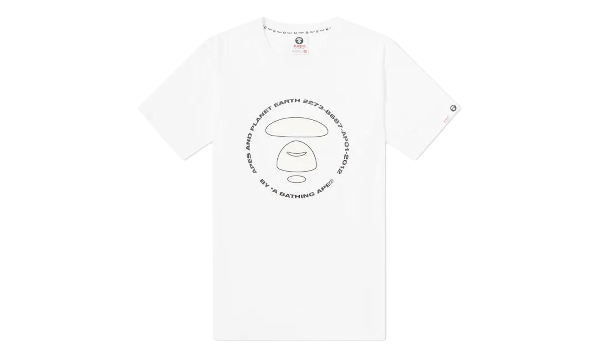 BAPE AAPE Planet Earth Logo T-Shirt White BZNLT63GL