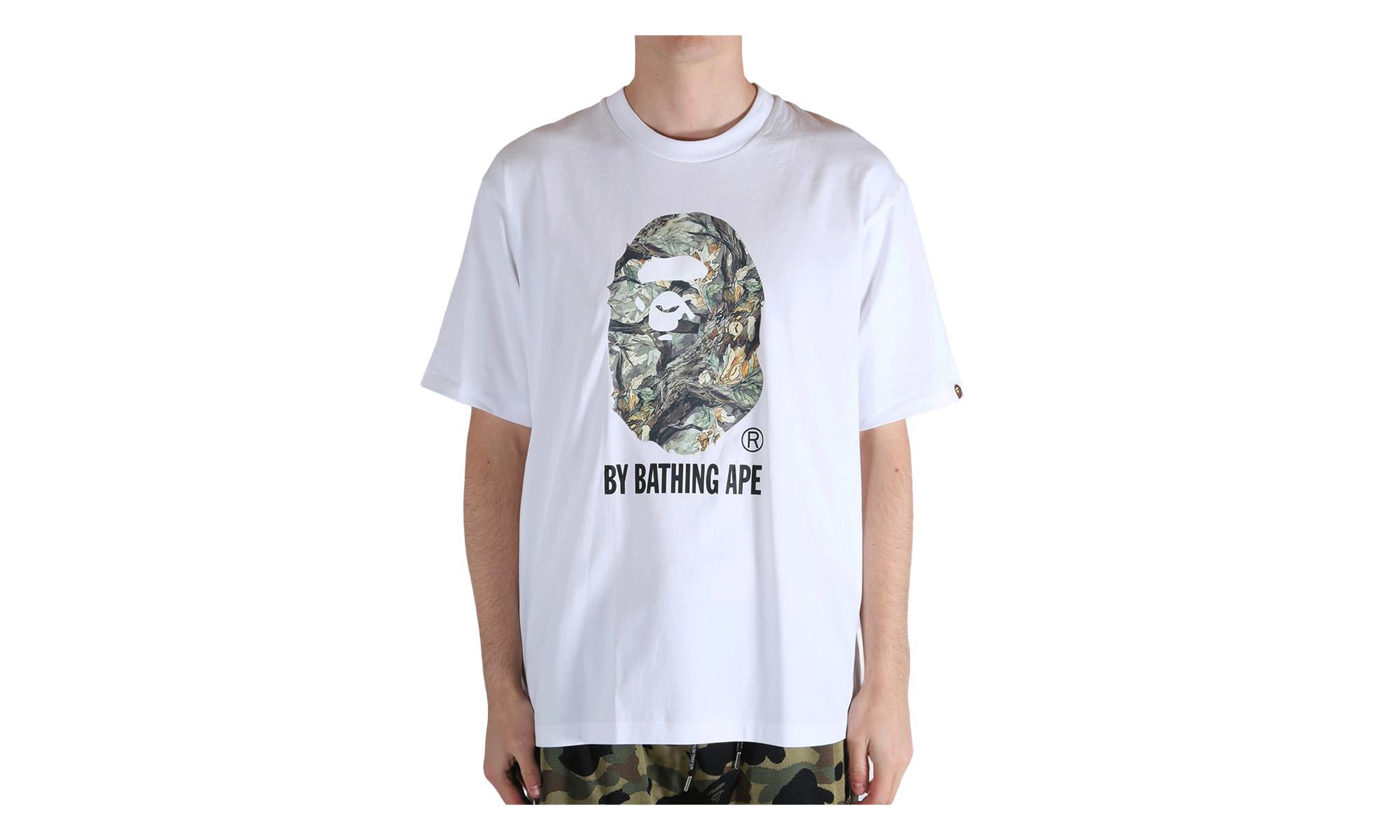 BAPE Tree Edge Camo By Bathing Ape Relaxed Fit Tee White 1L80110304 WHT