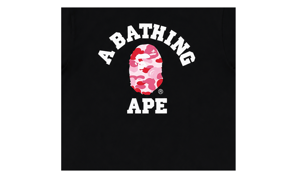 BAPE ABC Camo College Organic Tee Black Pink 1K20 109 008 BLACK PINK