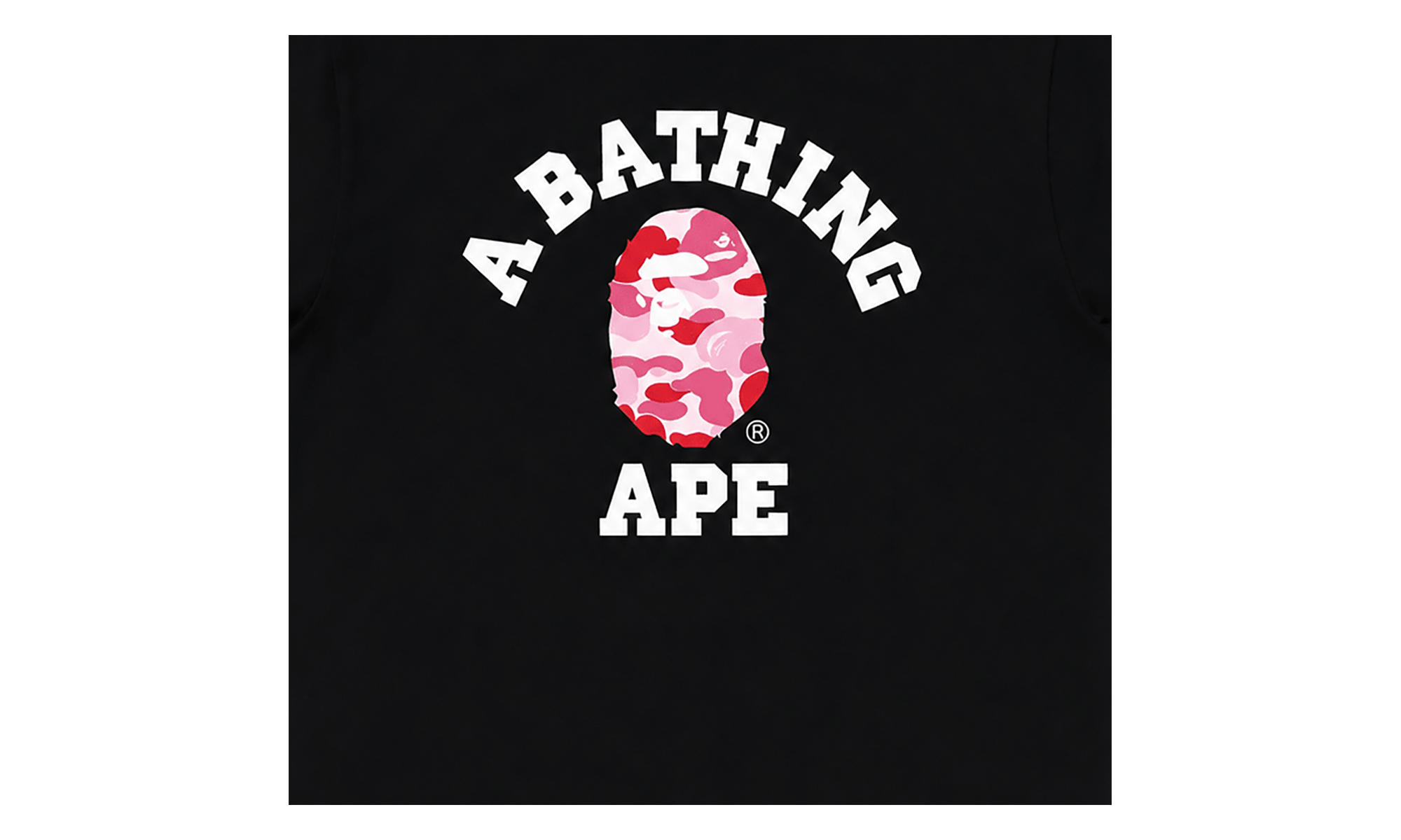 BAPE ABC Camo College Organic Tee Black Pink 1K20 109 008 BLACK PINK