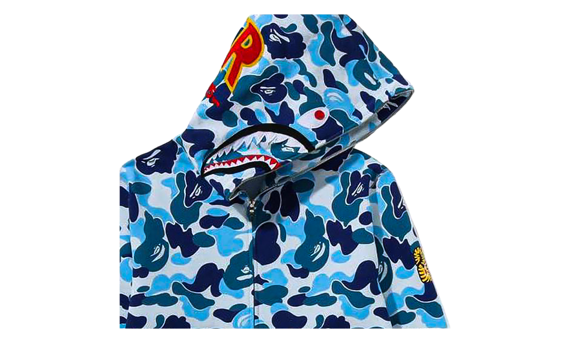 BAPE ABC Camo Shark PONR Full Zip Hoodie Blue 1K30 115 005 BLUE