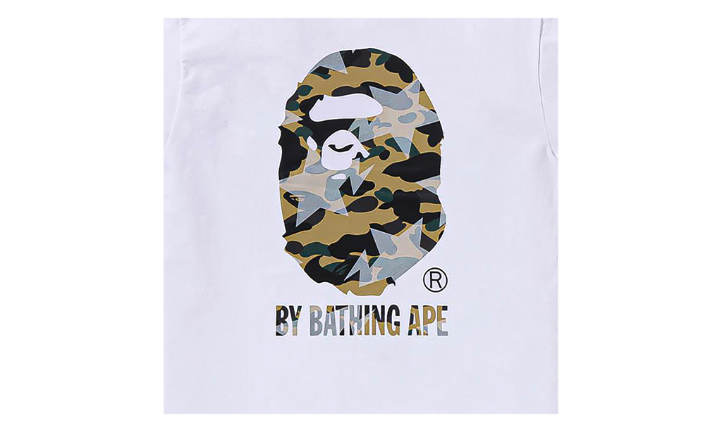 BAPE STA Overprint 1st Camo Tee White 0ZXTEM023101Q WHR