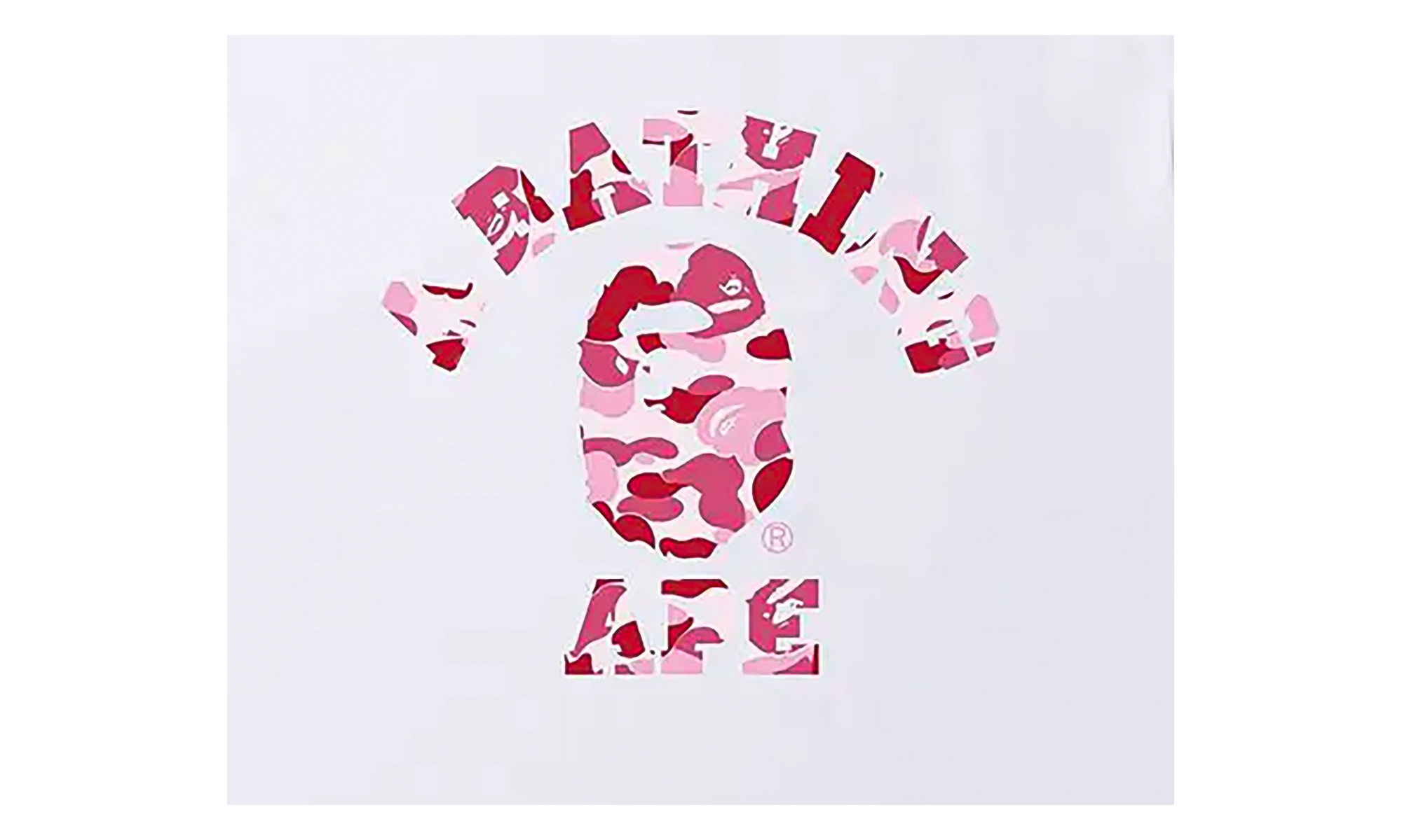 BAPE ABC Camo College Tee White / Pink 1I30 110 005 WHITE PINK