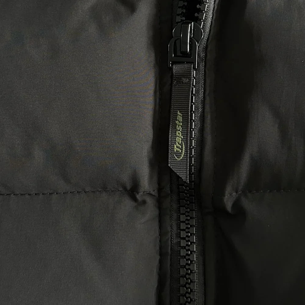Trapstar Hyperdrive Detachable Hooded Puffer Jacket - Black/Lime Ironleague