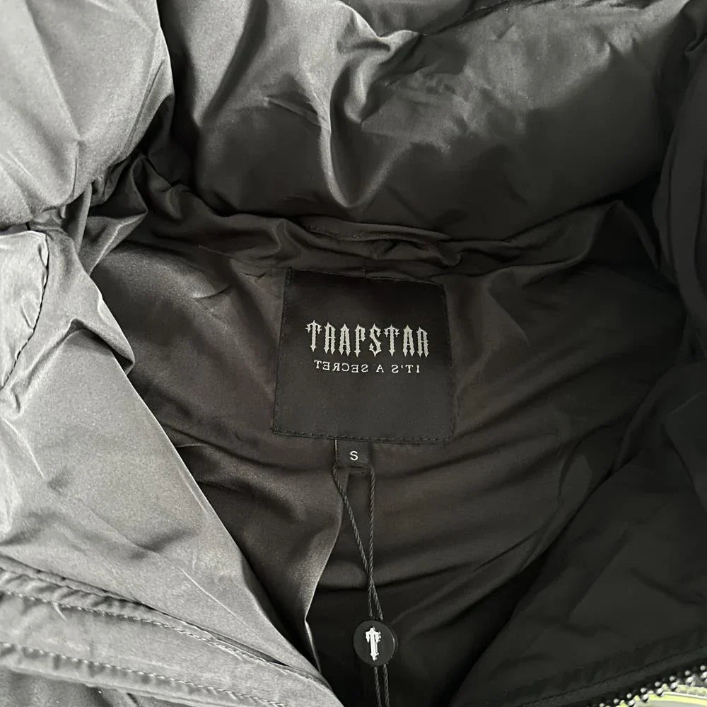 Trapstar Hyperdrive Detachable Hooded Puffer Jacket - Black/Lime Ironleague