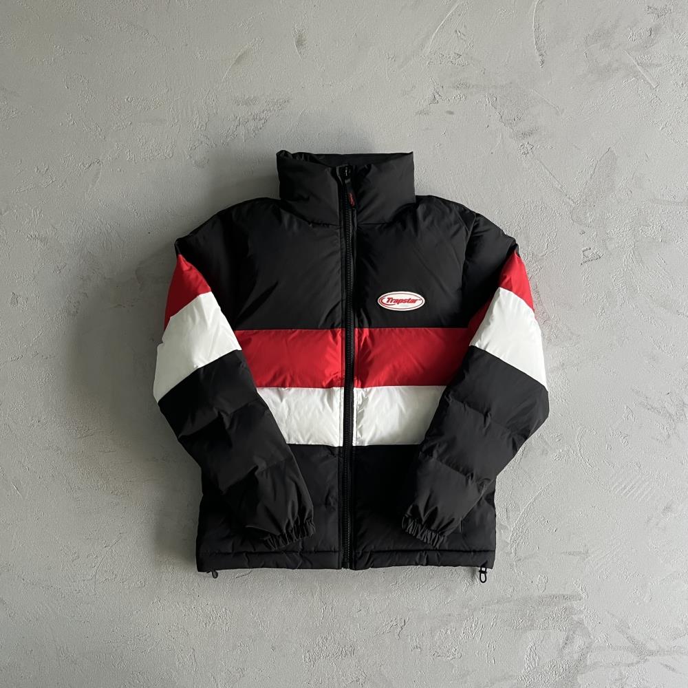 Trapstar Hyperdrive Puffer Jacket - Black/Red/White Ironleague