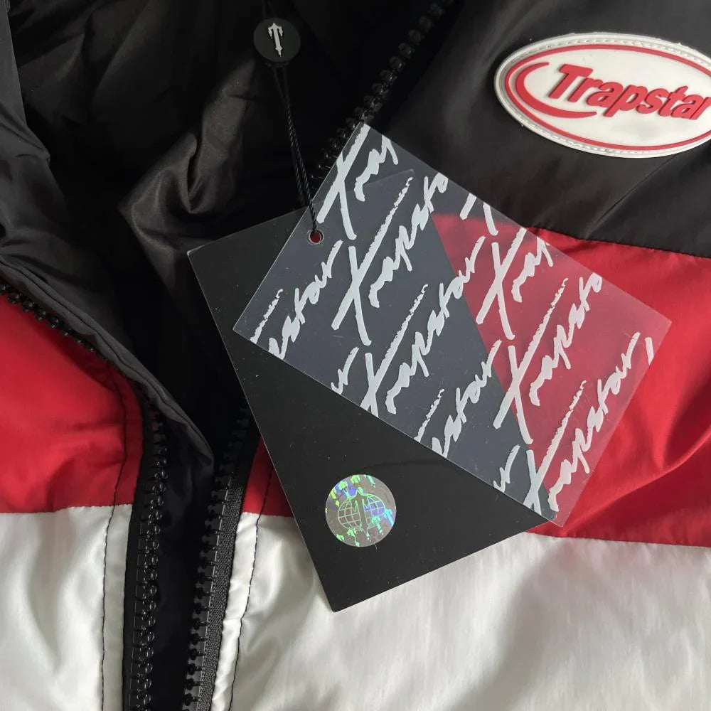 Trapstar Hyperdrive Puffer Jacket - Black/Red/White Ironleague