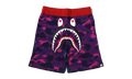 BAPE Crazy Camo Shark Sweat Shorts Purple 1I20 153 003 PURPLE