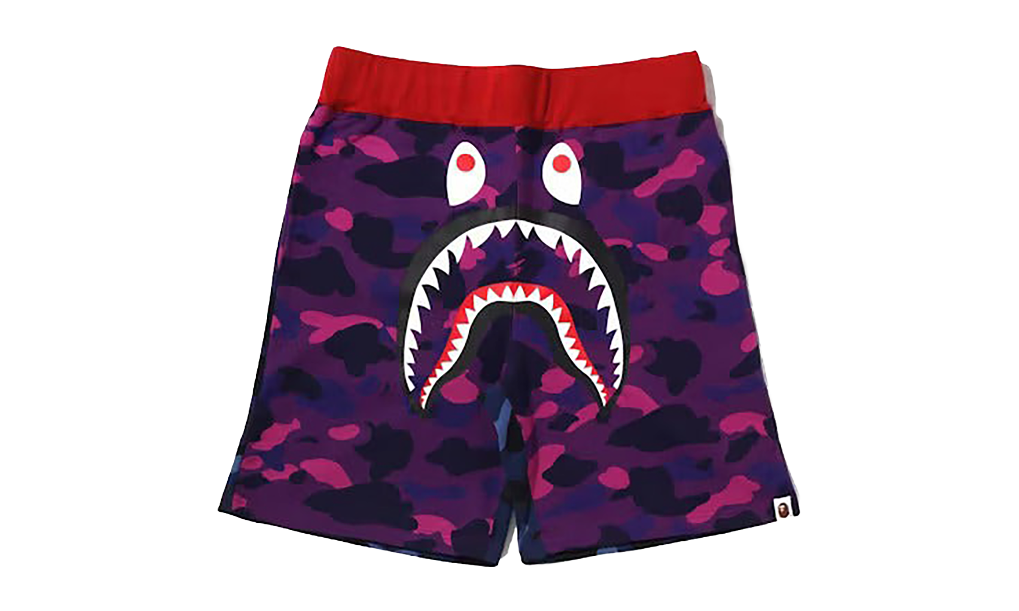 BAPE Crazy Camo Shark Sweat Shorts Purple 1I20 153 003 PURPLE