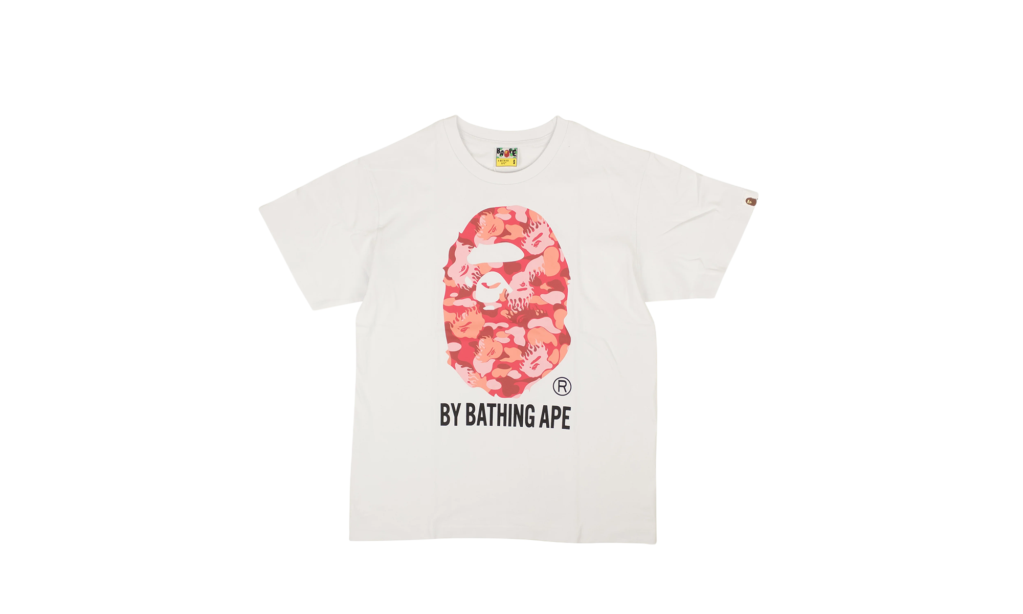 BAPE Red Big Head Tee White BAP XTSH 0050