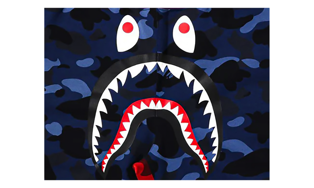 BAPE Crazy Camo Shark Sweat Shorts Navy 1I20 153 003 NAVY
