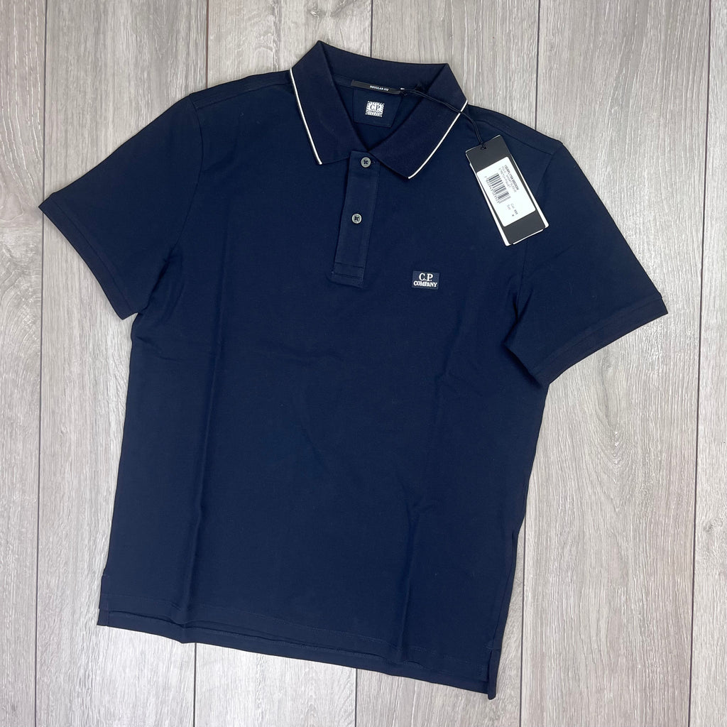 CP Company Piquet Polo Shirt - Navy Ironleague