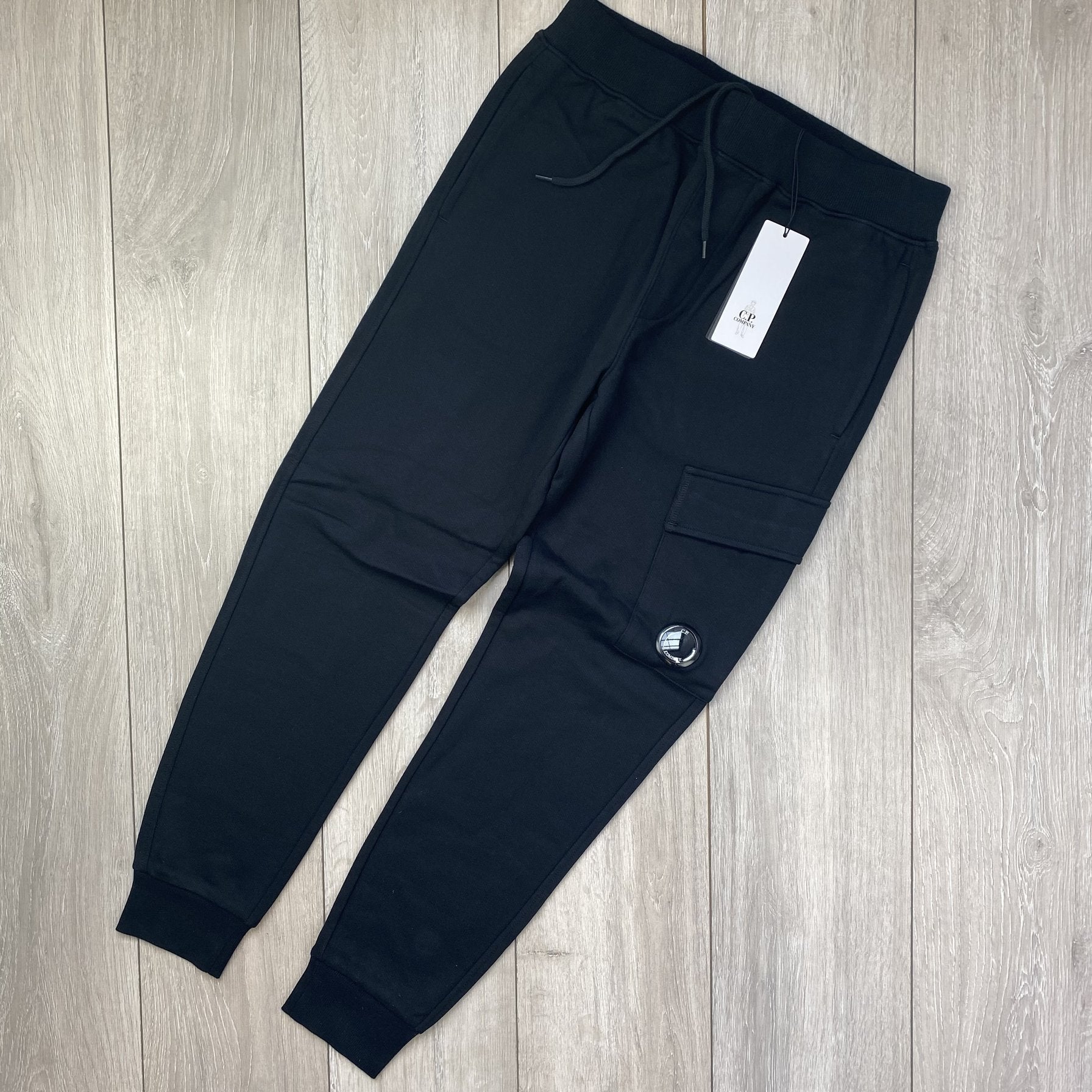 CP Company Raised Fleece Tracksuit - Black Ironleague