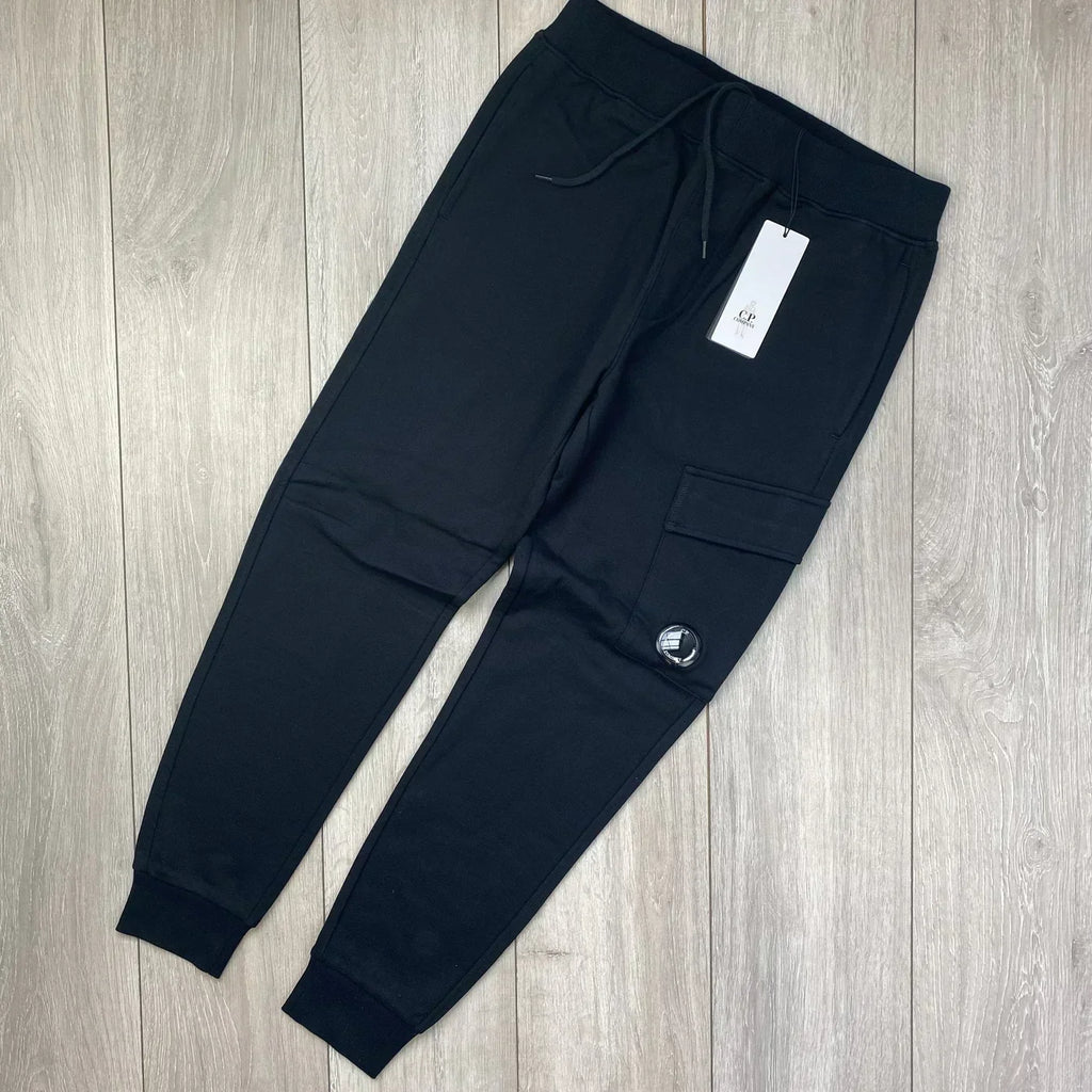 CP Company Raised Fleece Tracksuit - Black Ironleague
