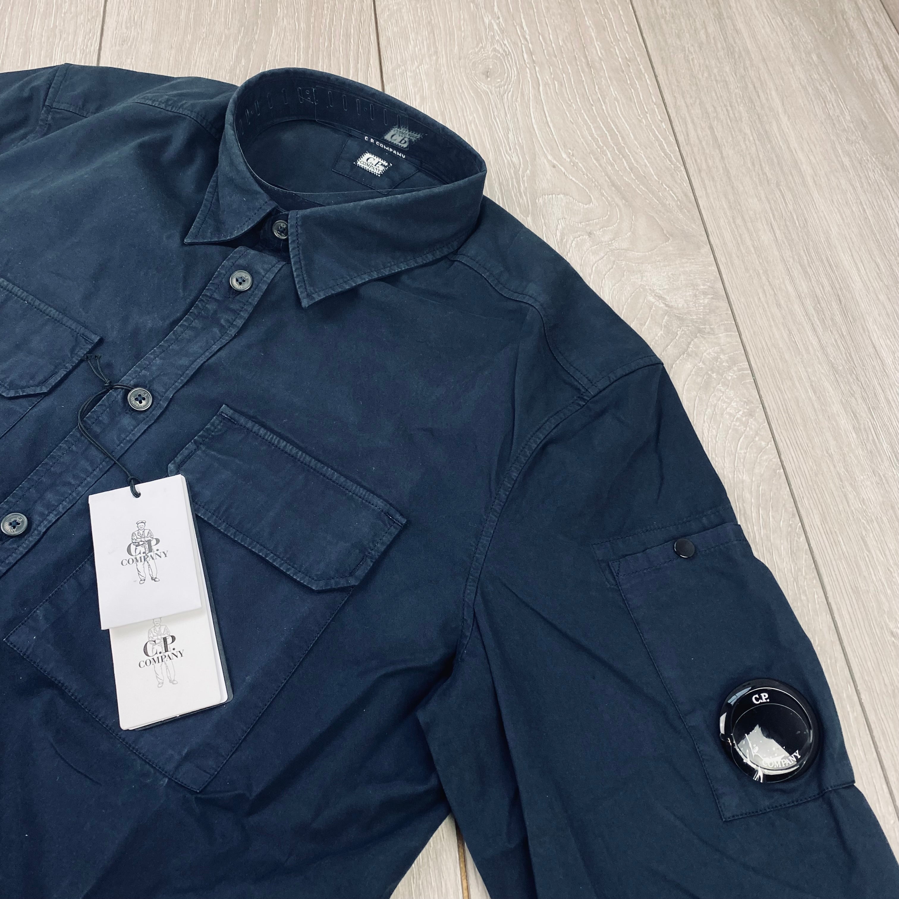 CP Company Button Overshirt - Navy Ironleague