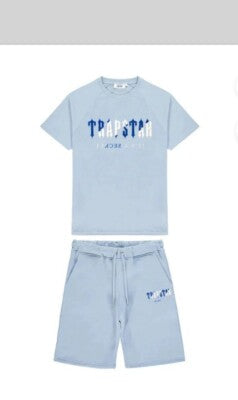 Trapstar Chenille Decoded Short Set - Citadel/White Ironleague