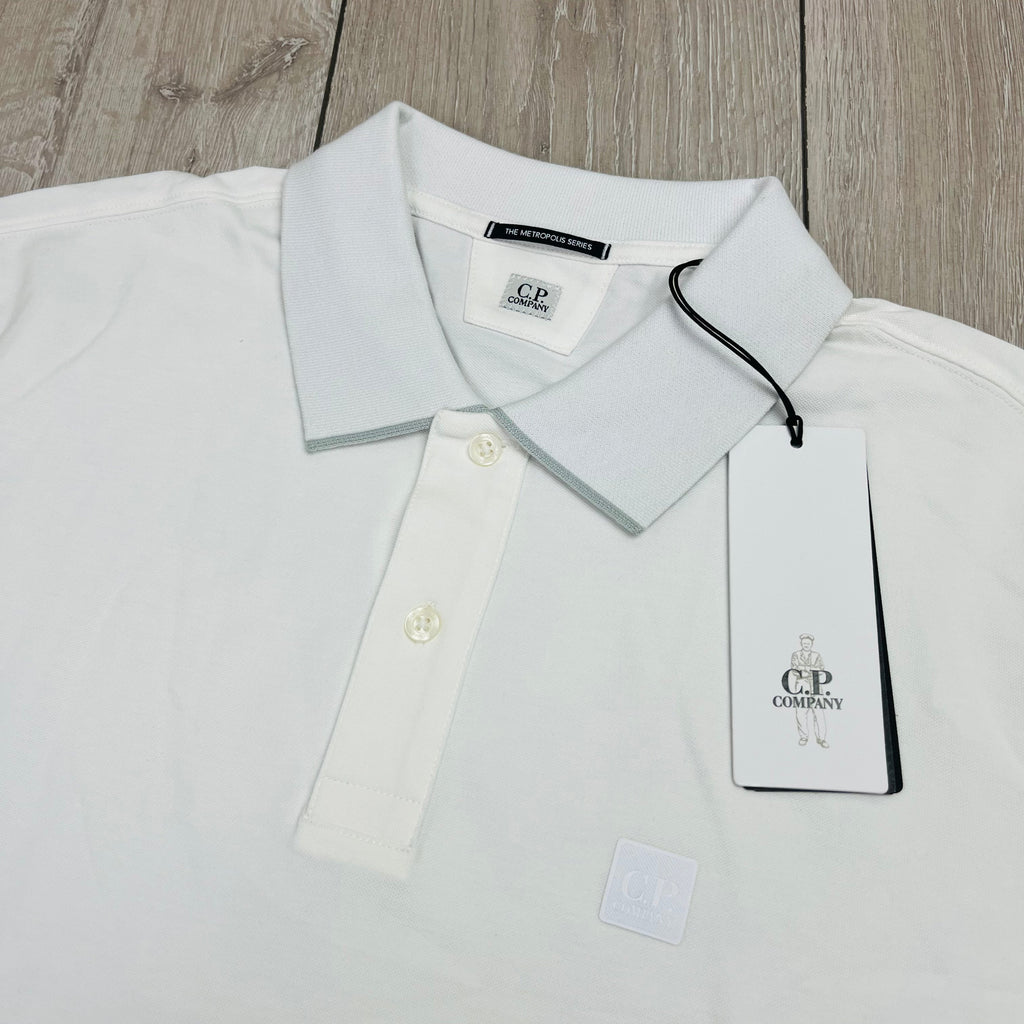 CP Company Metropolis Polo Shirt - White Ironleague
