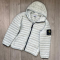 Stone Island Woven Down Jacket - Pearl Grey Ironleague