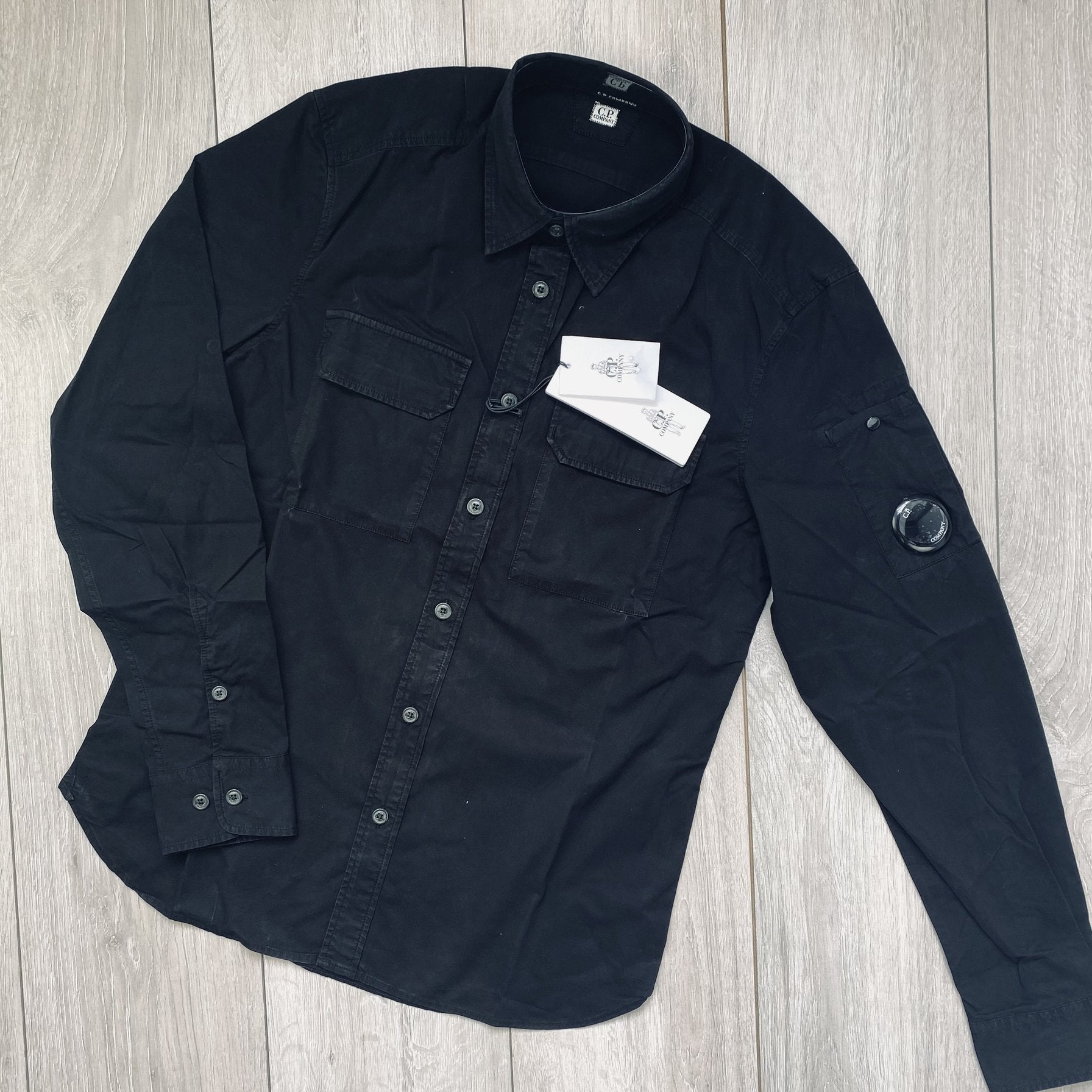 CP Company Button Overshirt - Black Ironleague