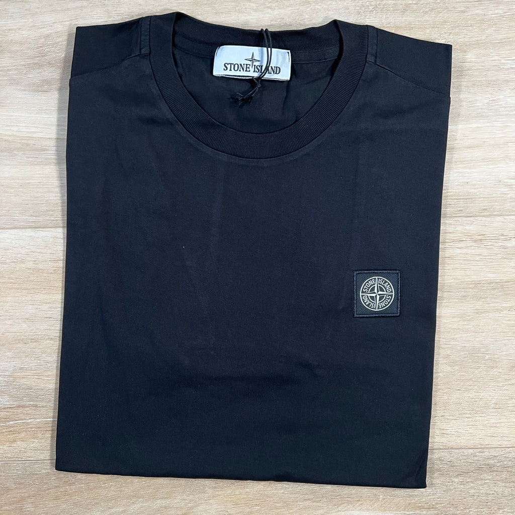 Stone Island Patch Logo T-Shirt in Black Ironleague