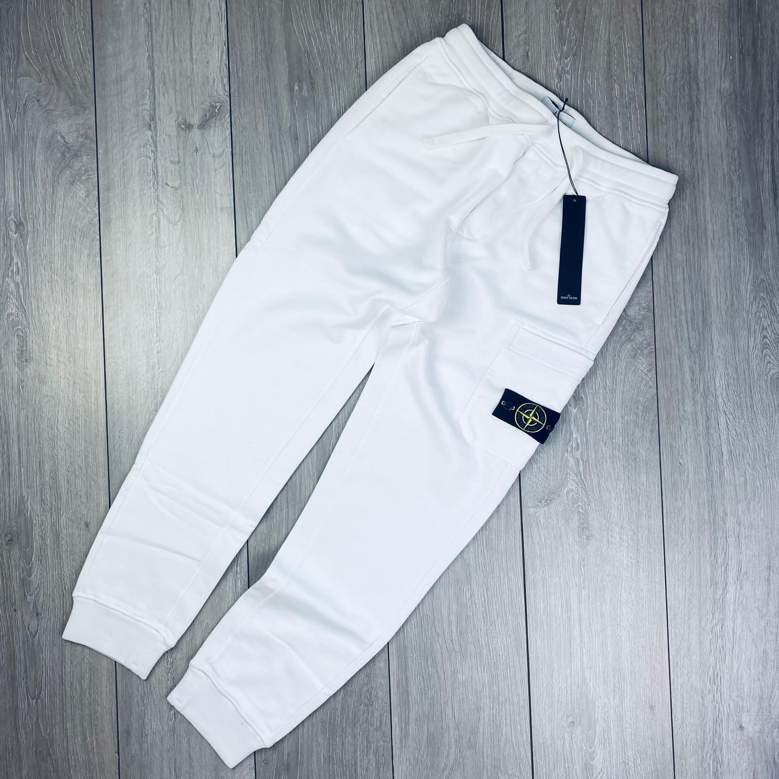 Stone Island Dyed Sweatpants - White Ironleague