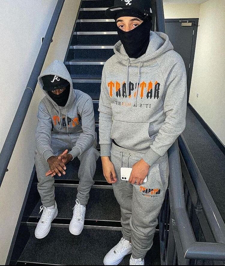 Trapstar Chenille Decoded Revolution Tracksuit - Grey/Black Ironleague