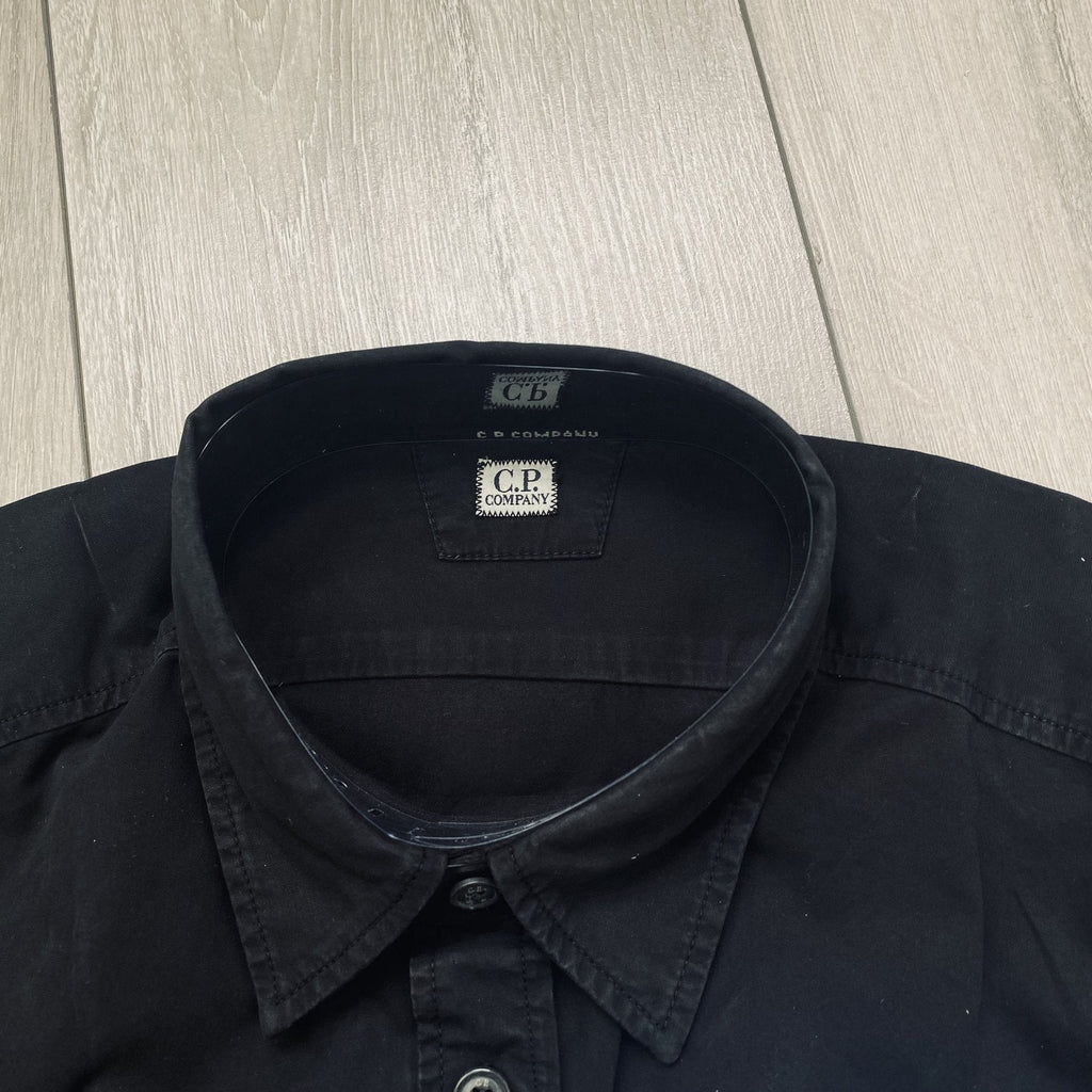 CP Company Button Overshirt - Black Ironleague
