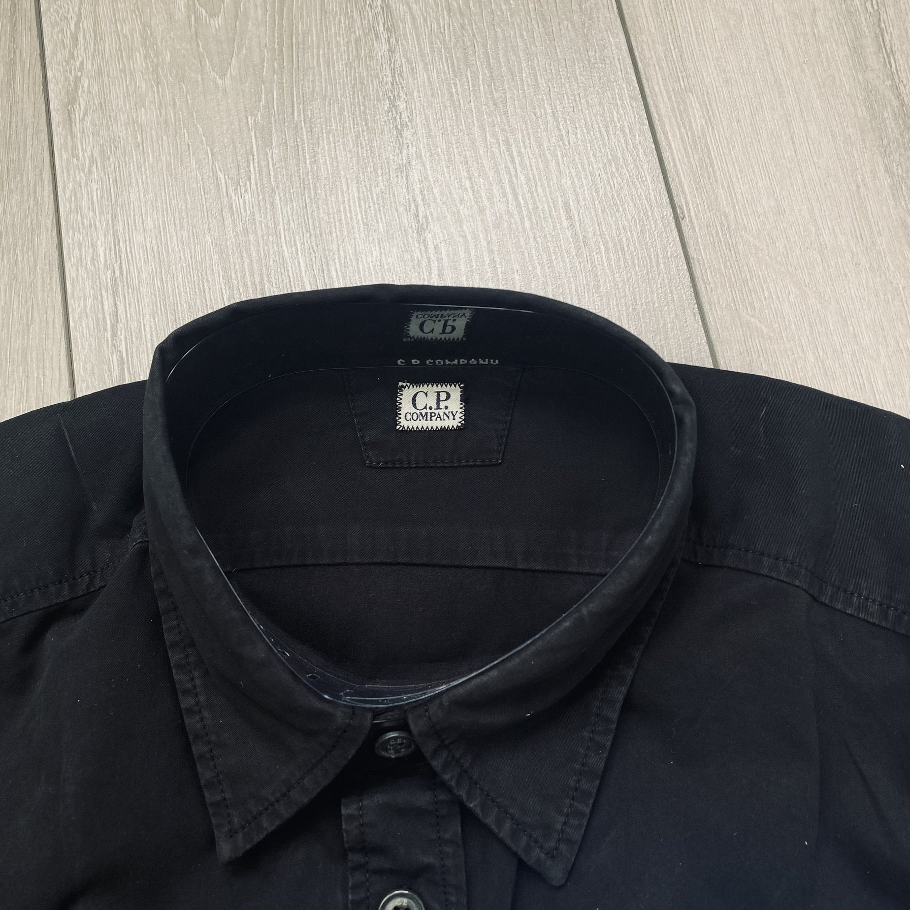 CP Company Button Overshirt - Black Ironleague