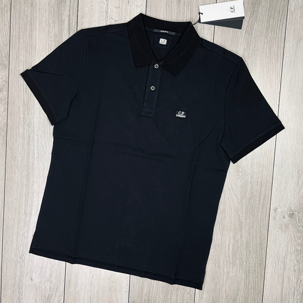 CP Company Piquet Polo Shirt - Black Ironleague