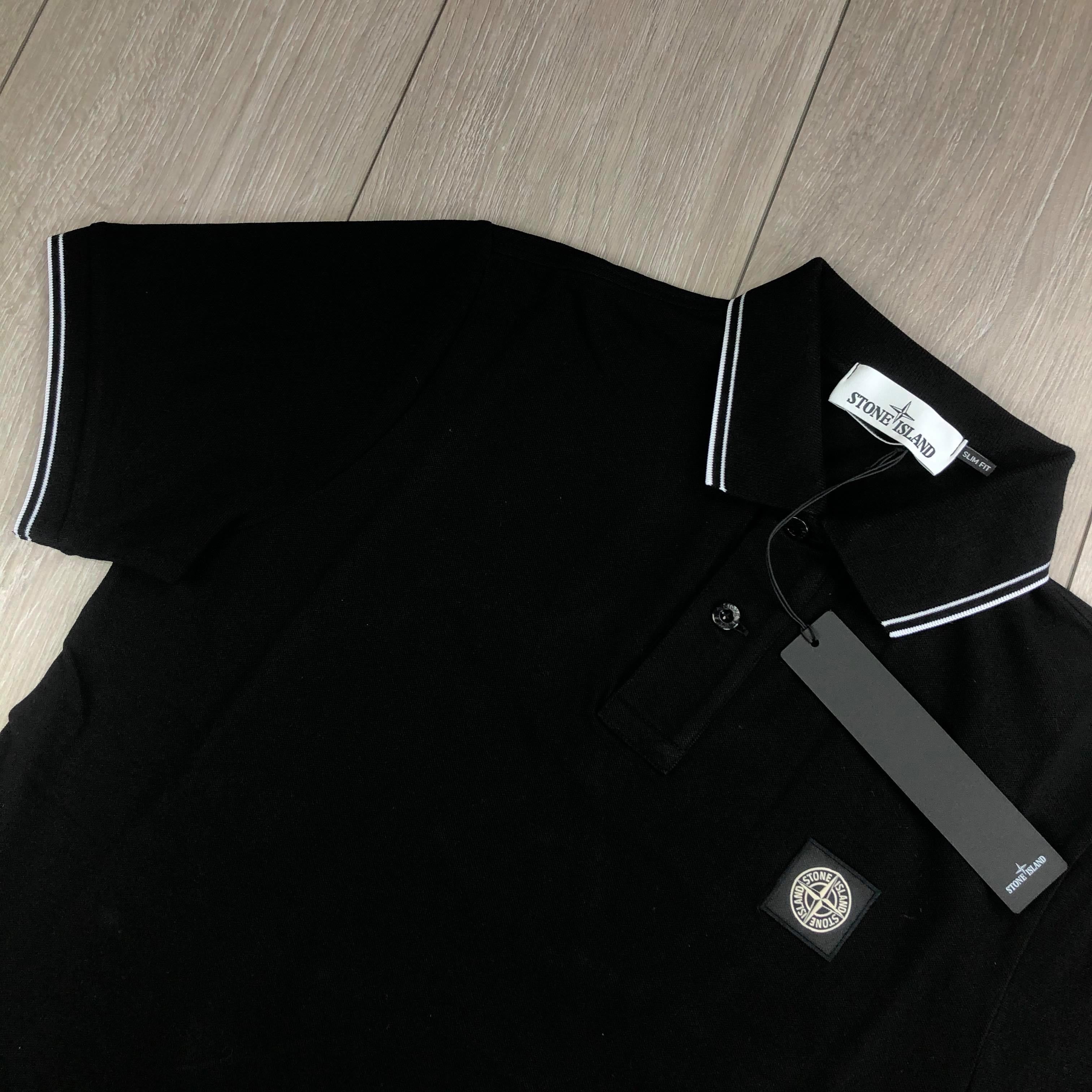 Stone Island Patch Polo Shirt - Black Ironleague