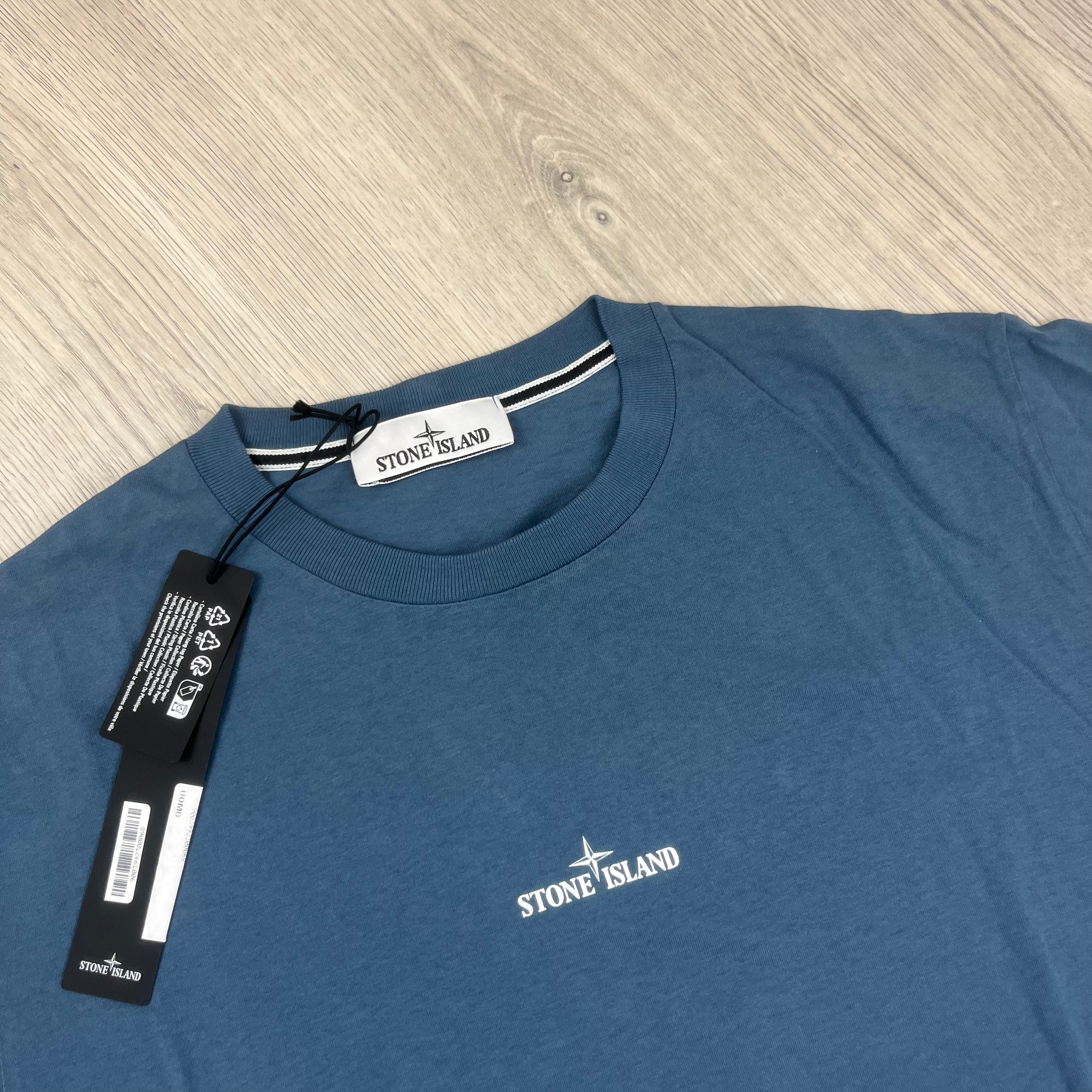 Stone Island Printed T-Shirt - Avio Blue Ironleague