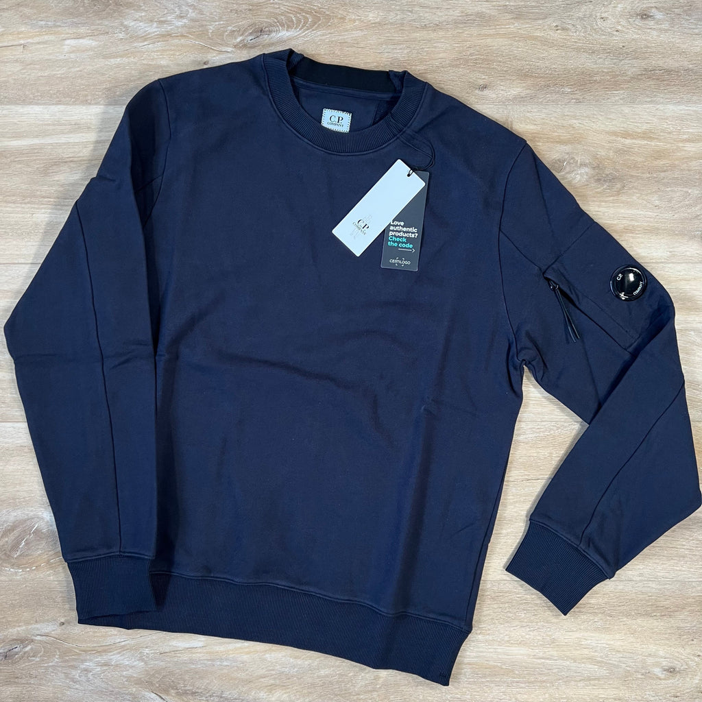 CP Company Diagonal Raised Lens Sweatshirt in Navy Ironleague