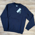 CP Company Diagonal Raised Lens Sweatshirt in Navy Ironleague