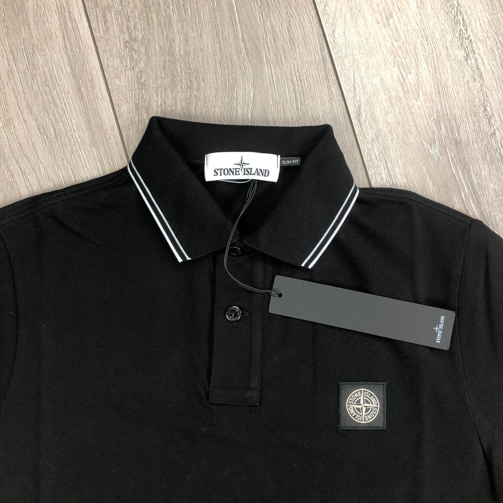 Stone Island Patch Polo Shirt - Black Ironleague