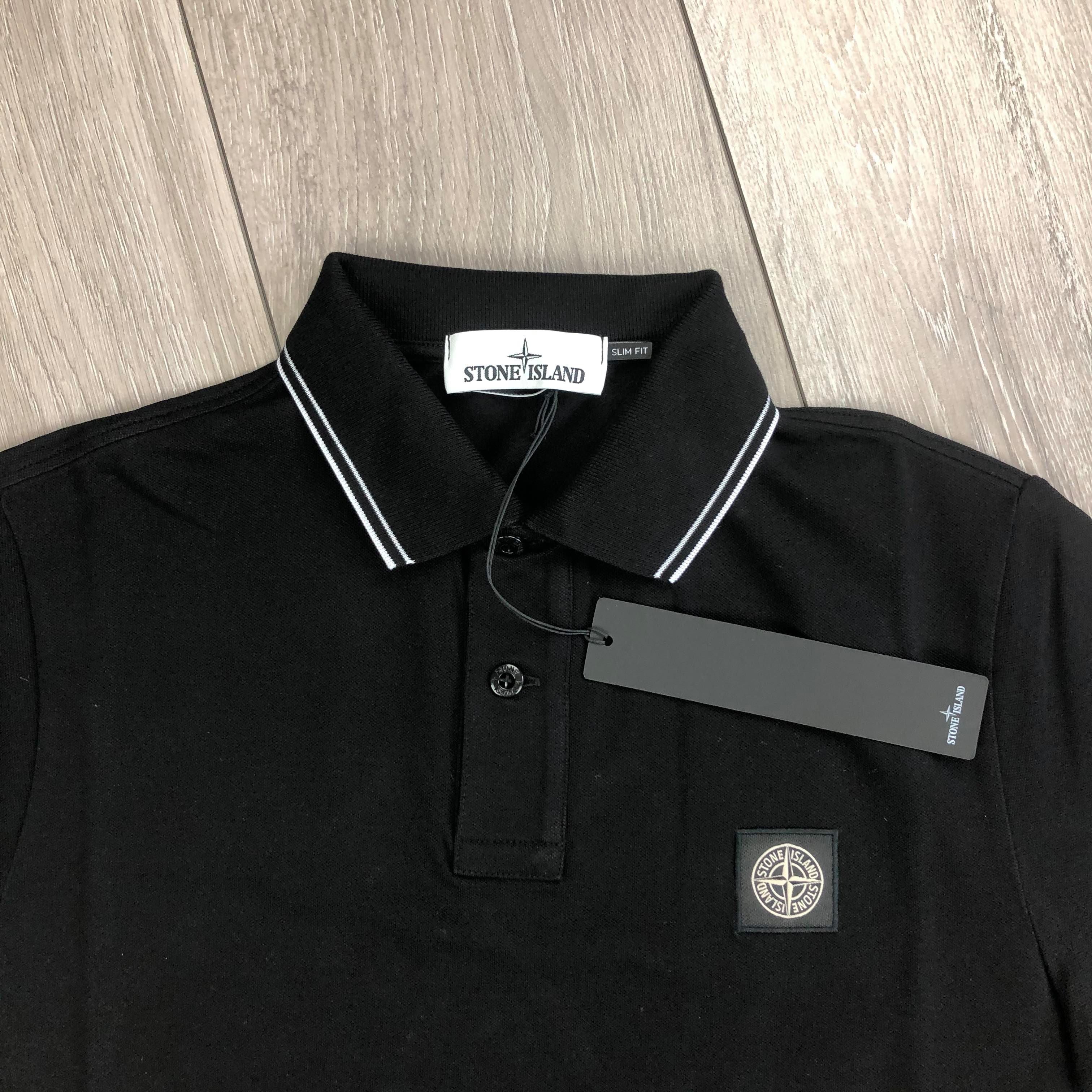Stone Island Patch Polo Shirt - Black Ironleague